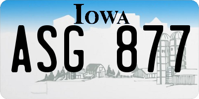 IA license plate ASG877
