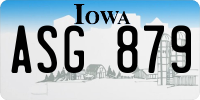 IA license plate ASG879