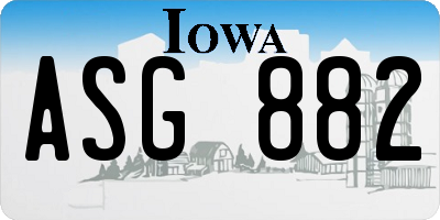 IA license plate ASG882
