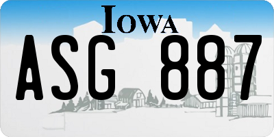 IA license plate ASG887