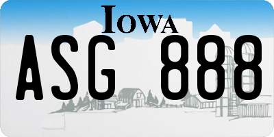 IA license plate ASG888