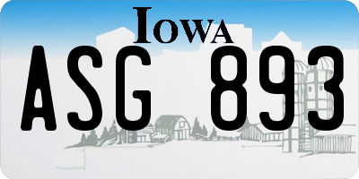 IA license plate ASG893