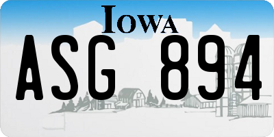 IA license plate ASG894