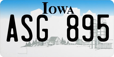 IA license plate ASG895