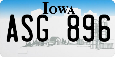 IA license plate ASG896