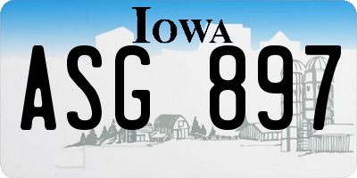 IA license plate ASG897