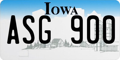 IA license plate ASG900