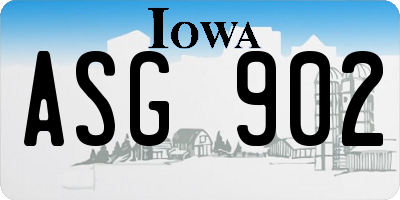 IA license plate ASG902