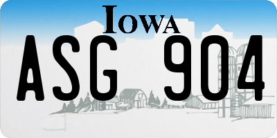 IA license plate ASG904