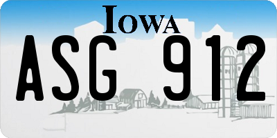 IA license plate ASG912