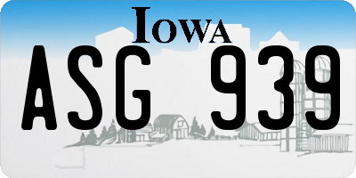 IA license plate ASG939