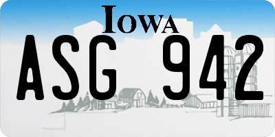 IA license plate ASG942