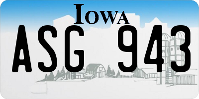 IA license plate ASG943