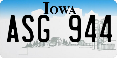 IA license plate ASG944