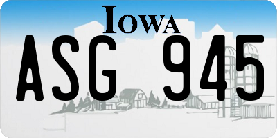 IA license plate ASG945