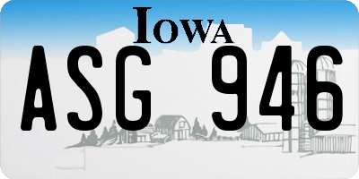 IA license plate ASG946