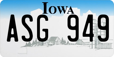 IA license plate ASG949