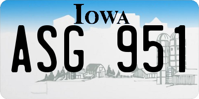 IA license plate ASG951