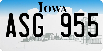 IA license plate ASG955