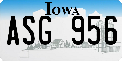 IA license plate ASG956