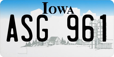 IA license plate ASG961