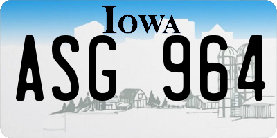 IA license plate ASG964