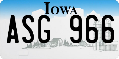 IA license plate ASG966