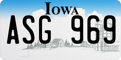 IA license plate ASG969