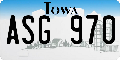 IA license plate ASG970