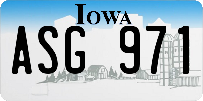 IA license plate ASG971