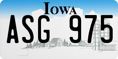 IA license plate ASG975