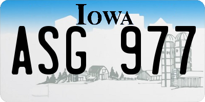 IA license plate ASG977