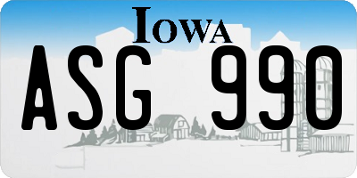 IA license plate ASG990