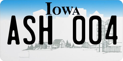 IA license plate ASH004