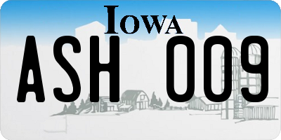 IA license plate ASH009