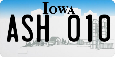 IA license plate ASH010