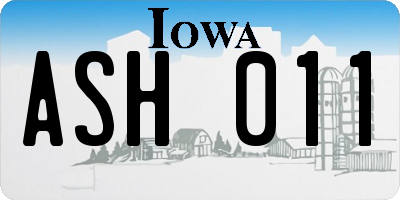 IA license plate ASH011