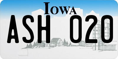 IA license plate ASH020