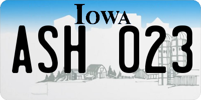 IA license plate ASH023