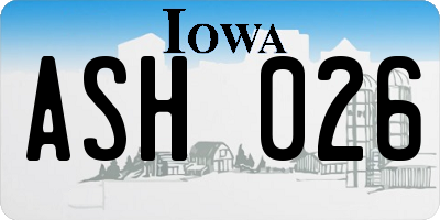 IA license plate ASH026