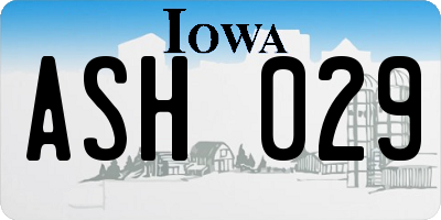 IA license plate ASH029