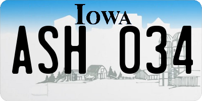 IA license plate ASH034