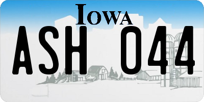 IA license plate ASH044