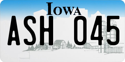 IA license plate ASH045