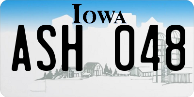 IA license plate ASH048