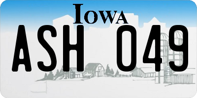 IA license plate ASH049