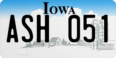 IA license plate ASH051