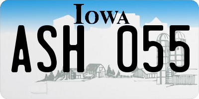IA license plate ASH055