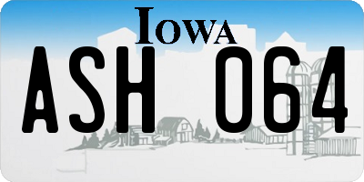 IA license plate ASH064
