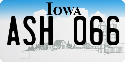 IA license plate ASH066